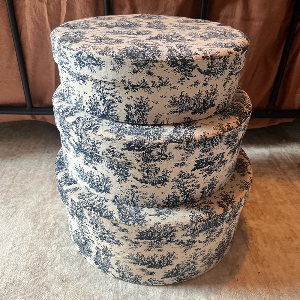 Elegant Blue and Cream Decorative Boxes